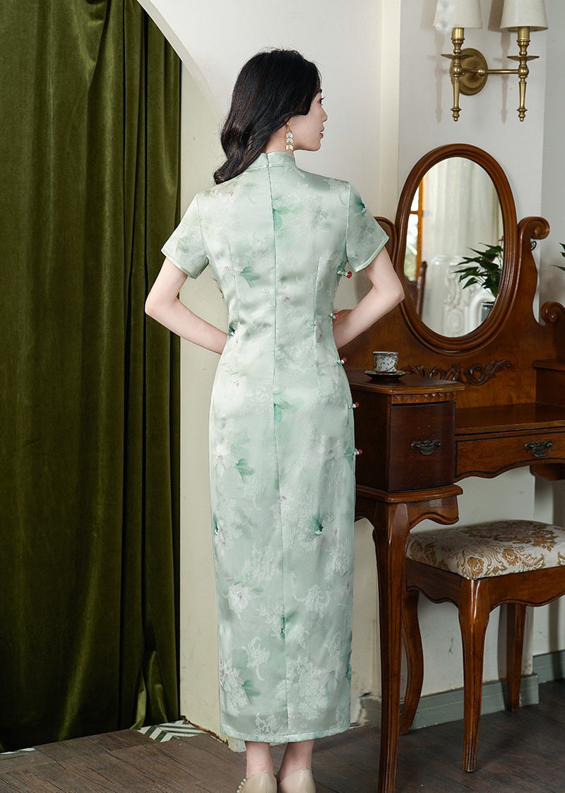 Élégante qipao florale verte | Grace