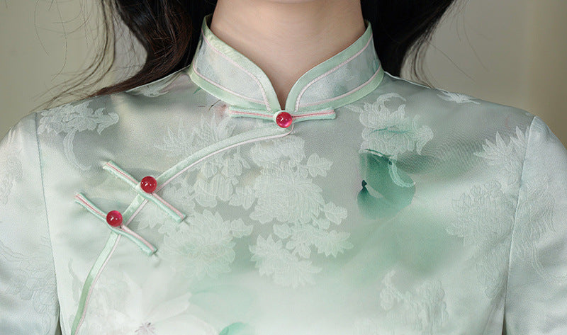 Élégante qipao florale verte | Grace