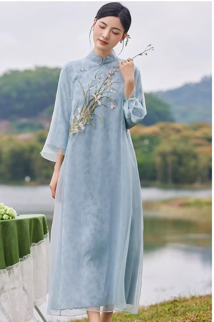 Oriental embroidered dress. popular