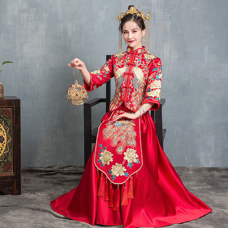 Traditional Chinese wedding qun kwa qipao dress