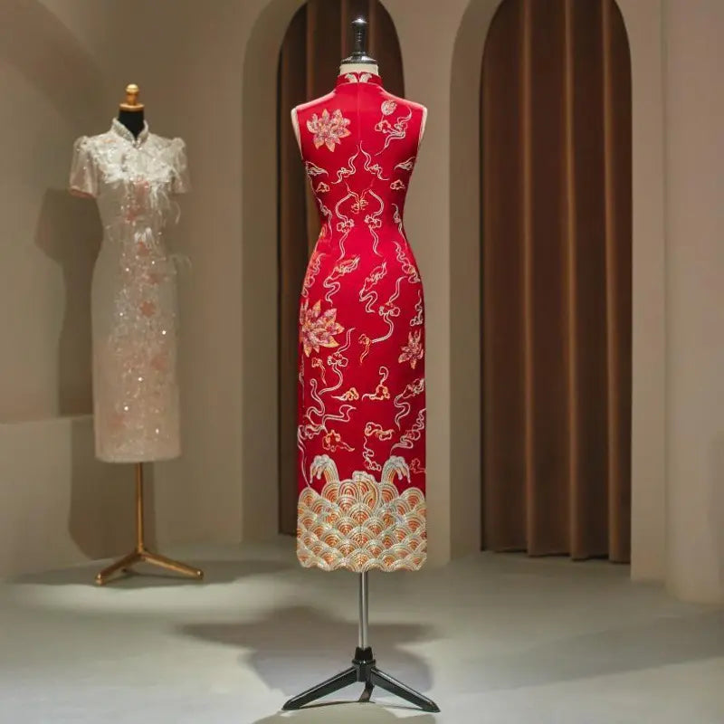 Two-piece  Phoenix Wedding Qipao Dress