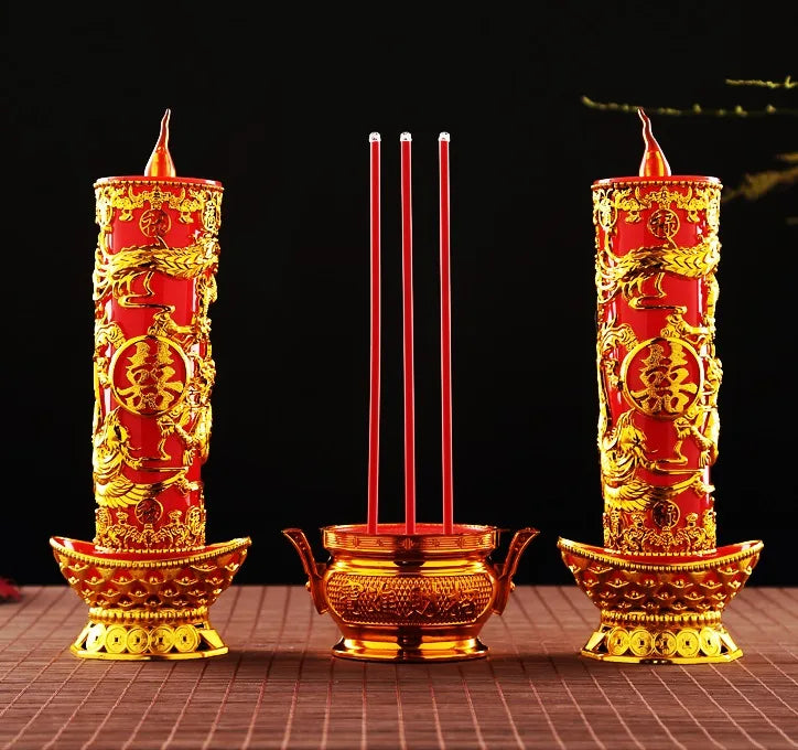 Dragon & Phoenix Double Happiness Electric LED Candles
