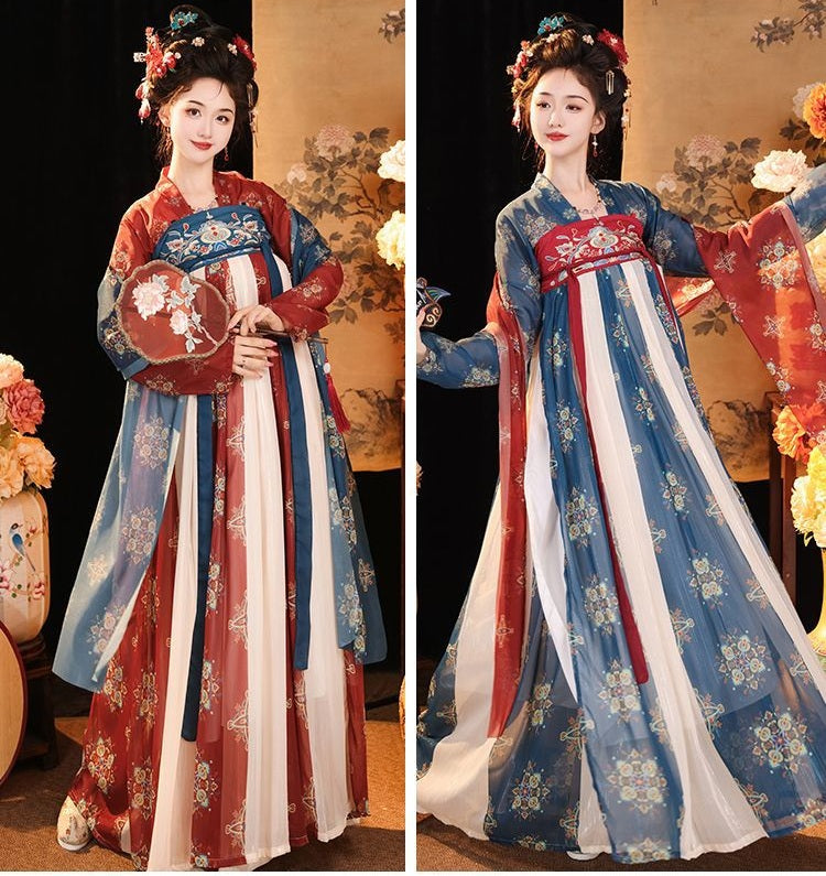 Rot-blaues HanFu-Kleid aus der Tang-Dynastie