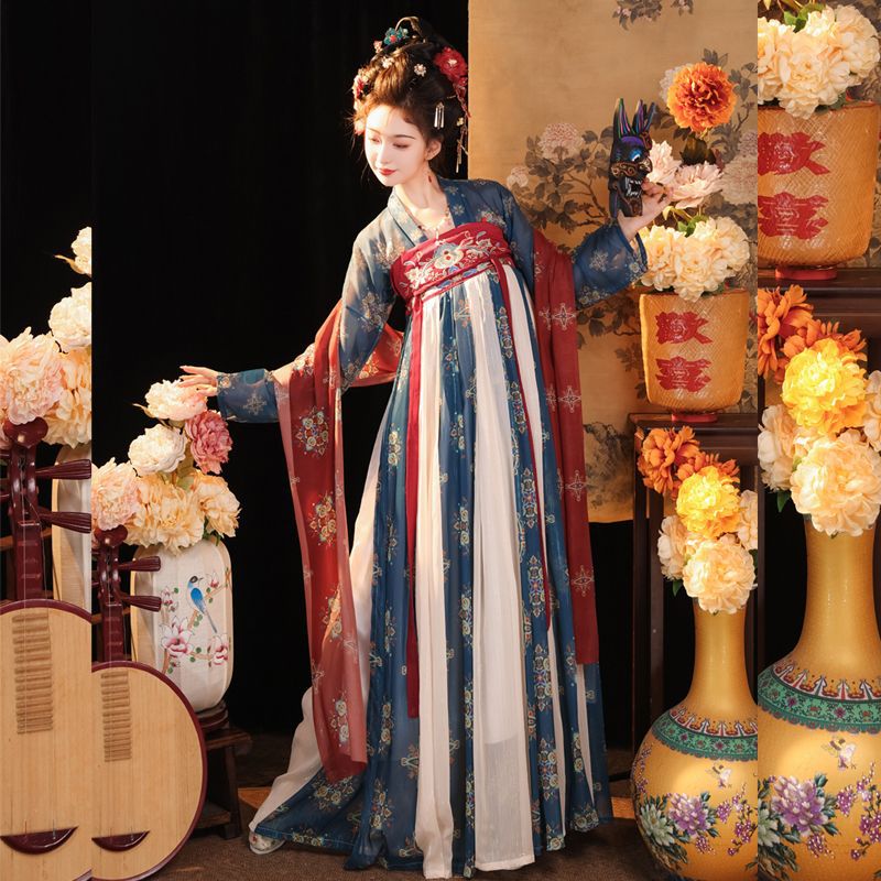 Rot-blaues HanFu-Kleid aus der Tang-Dynastie