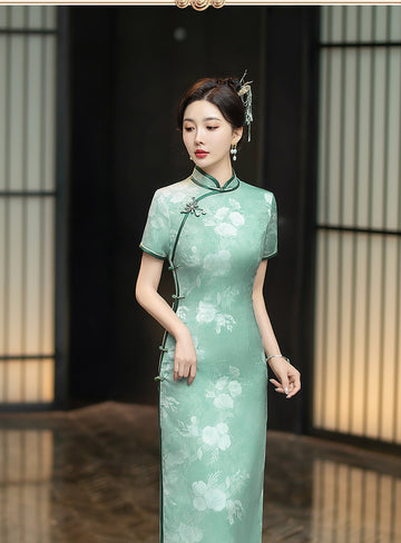 Robe Qipao Cheongsam verte | Lisianthus