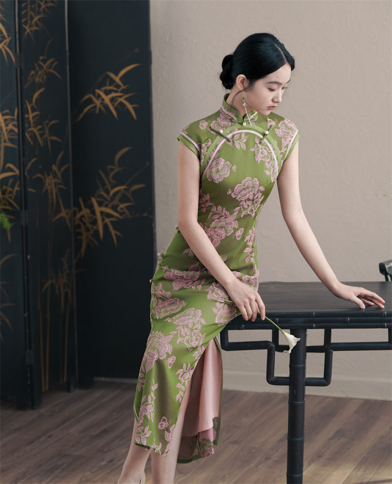 Olive Green Chinese Cheongsam