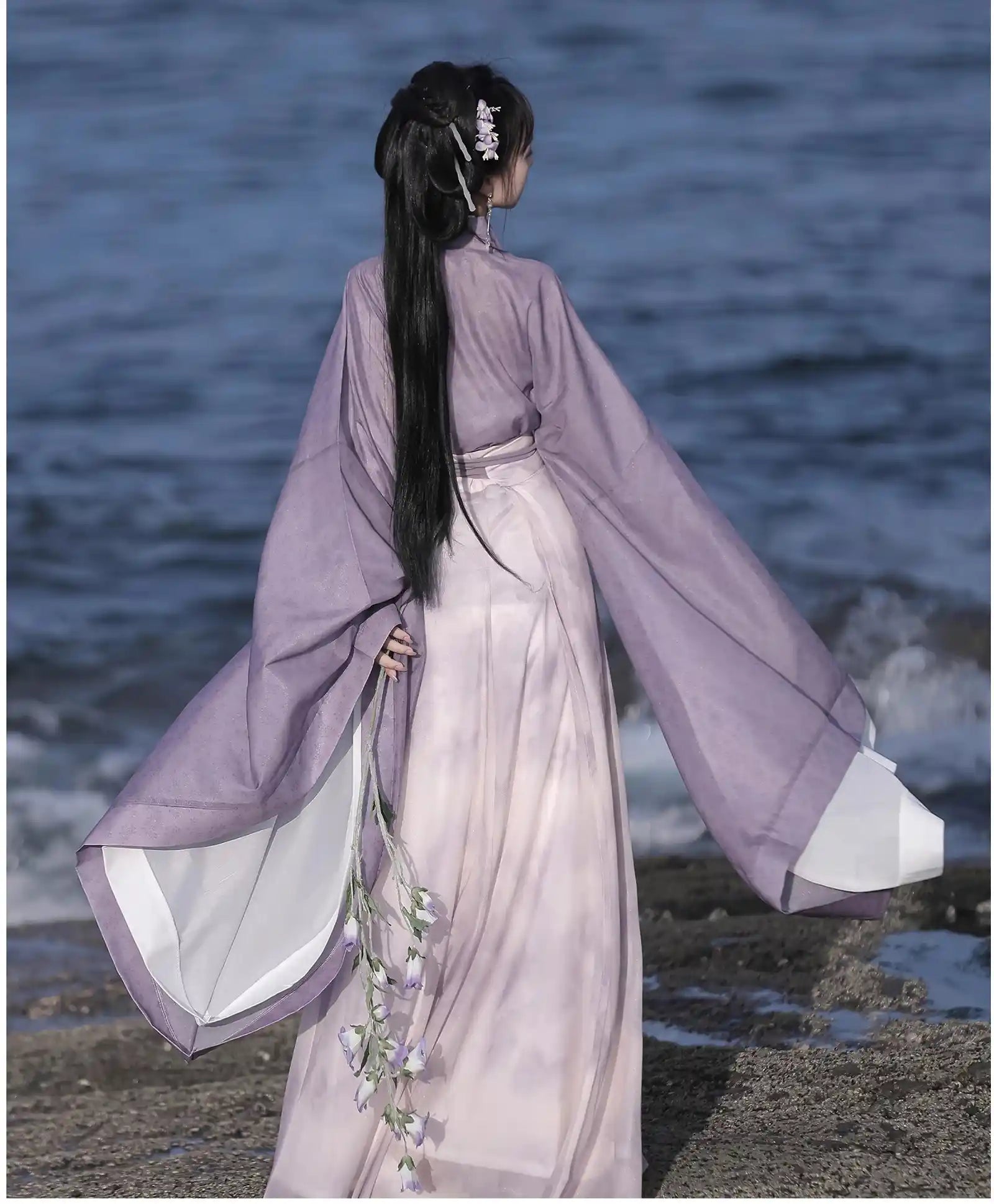 Purple Chinese Wei Jin-style Flowing Hanfu dress
