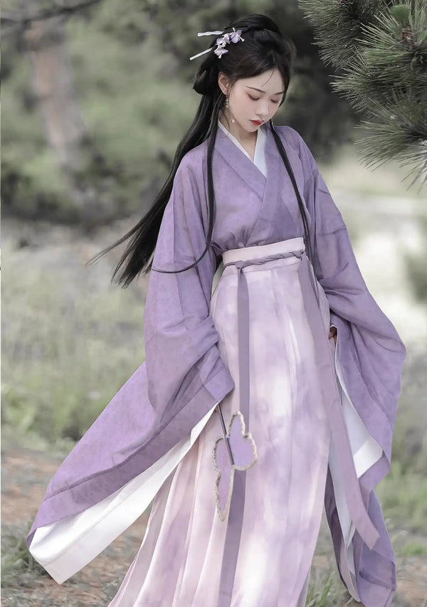 Purple Chinese Wei Jin-style Flowing Hanfu dress