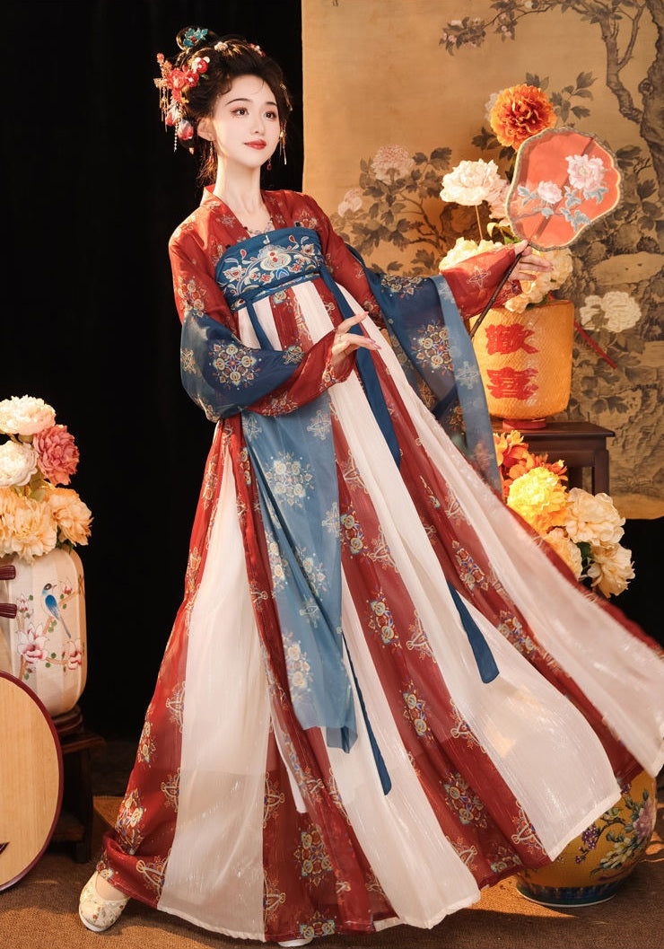 Rot-blaues HanFu-Kleid aus der Tang-Dynastie