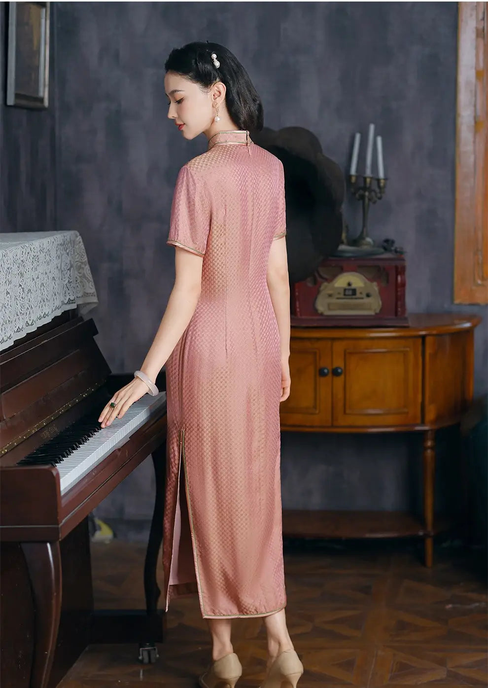 Women's Pink Chinese Dress – Silk Cheongsam Qipao