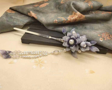 Purple Floral Hair Stick