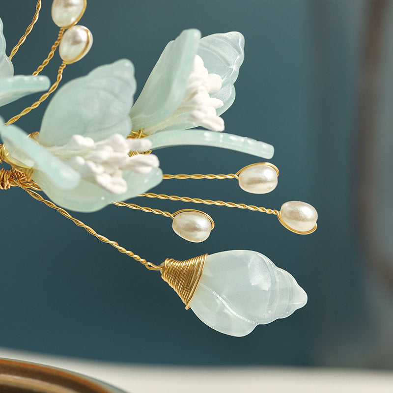 Jade look alike Hairpiece White Champaca - Oriental Me