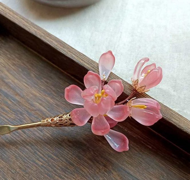 Jade Look Alike Floral Hair Stick| Magnolia - Oriental Me