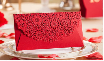 Laser Cut Floral Wedding New Year Red Envelopes (10pcs) - Oriental Me