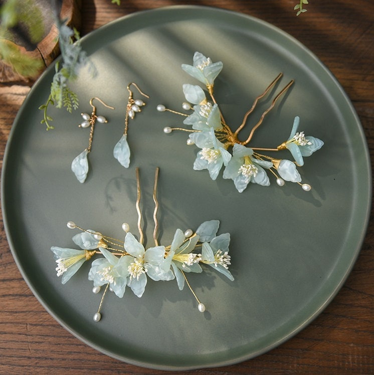 Jade look alike Hairpiece White Champaca - Oriental Me