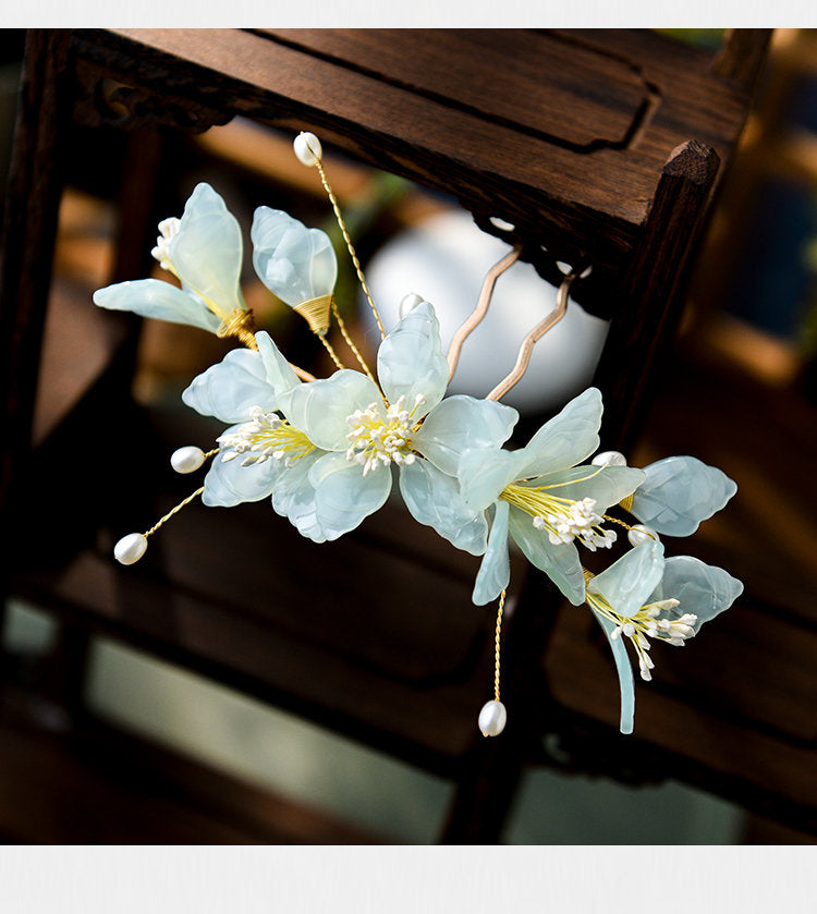 Jade look alike Hairpiece White Champaca - Oriental Me