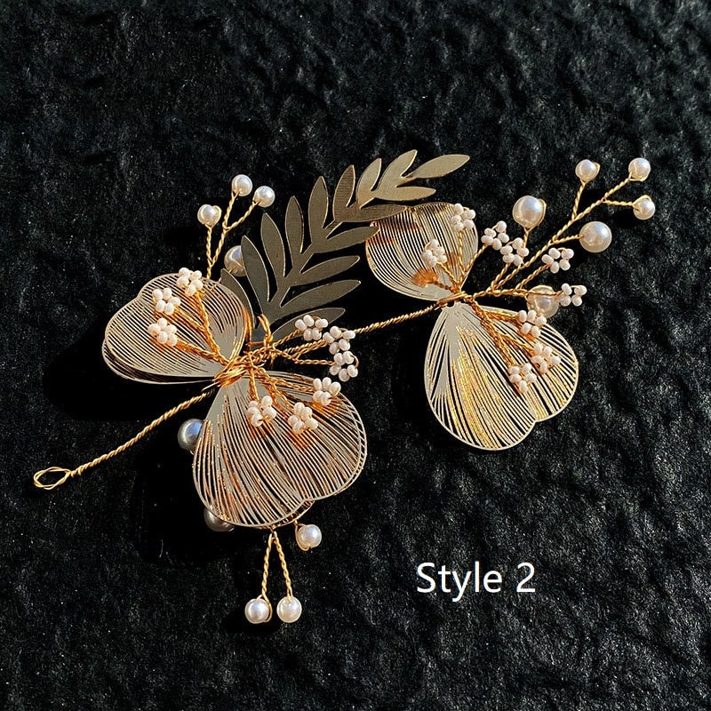 Golden Flower Petals Hairpiece - Oriental Me