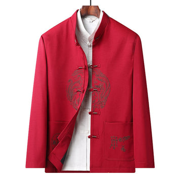 Chinese Dragon Embroidery Tang Mandarin Jacket Suit - Oriental Me