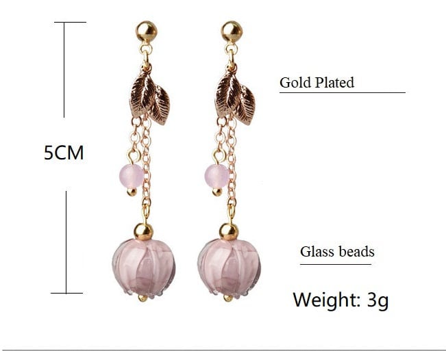 Pink Flower  Beads  Drop Earrings - Oriental Me