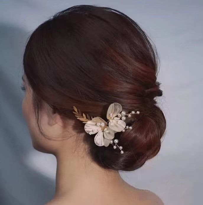 Golden Flower Petals Hairpiece - Oriental Me