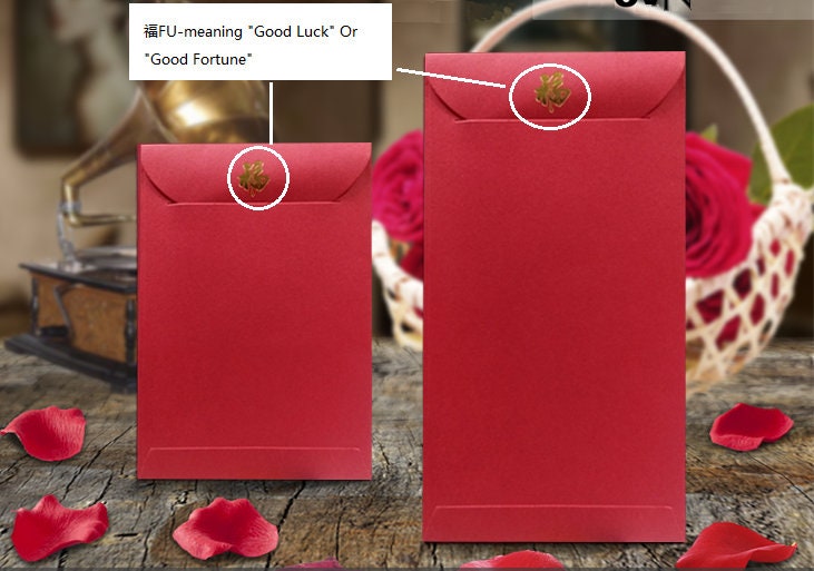Custom Made Name/Logo Red Peony Flower Red Envelopes (50pcs) - Oriental Me