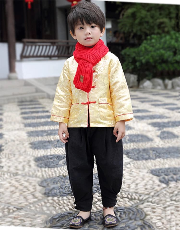 kids yellow dragon tang jacket
