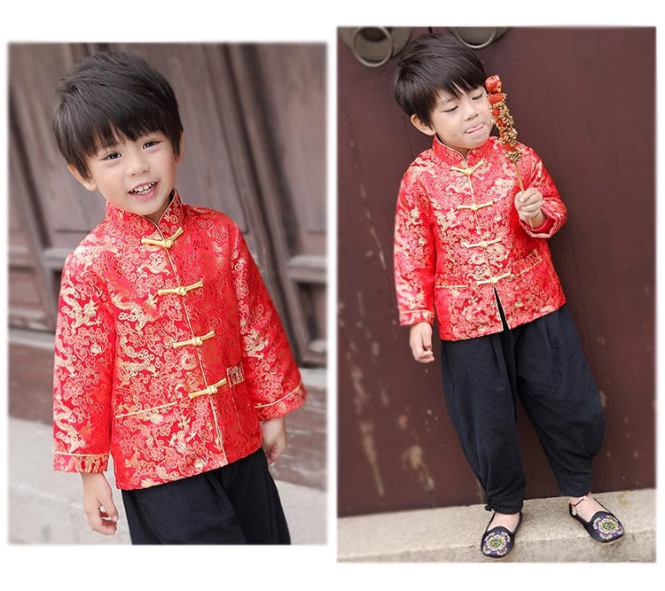 Dragon Tang Jacket Suit for Kids - Oriental Me