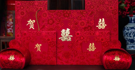 Chinese wedding double happiness red evelope