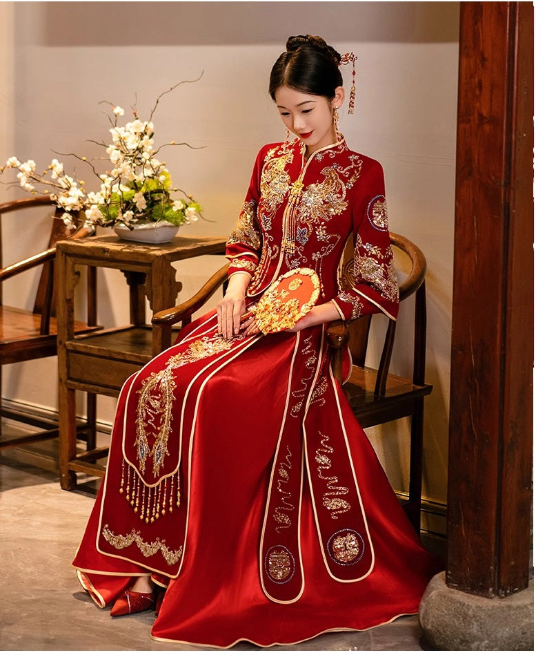  Traditional Chinese wedding qun kwa qipao dress