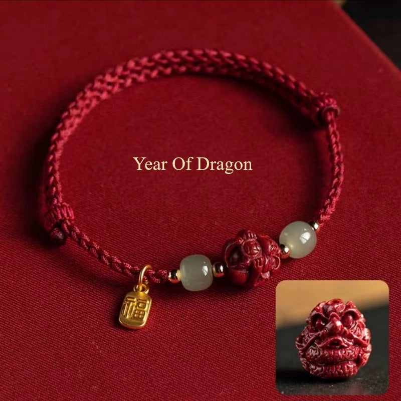 Chinese Zodiac Year of dragon  Red 
 Luck Rope Bracelet