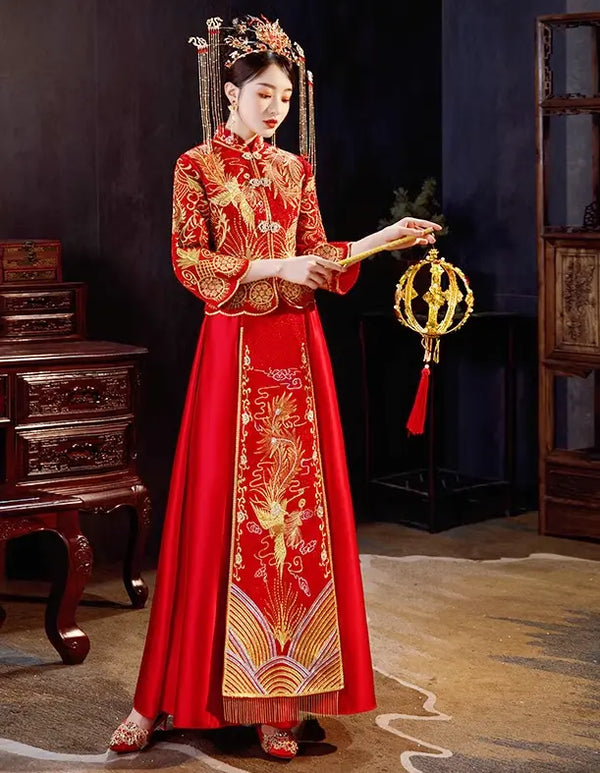 Chinese Bridal Phoenix  Qun Kwa Dress