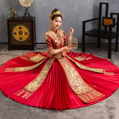 Red Glittering  Qun Kwa Wedding  Dress | Glimmer