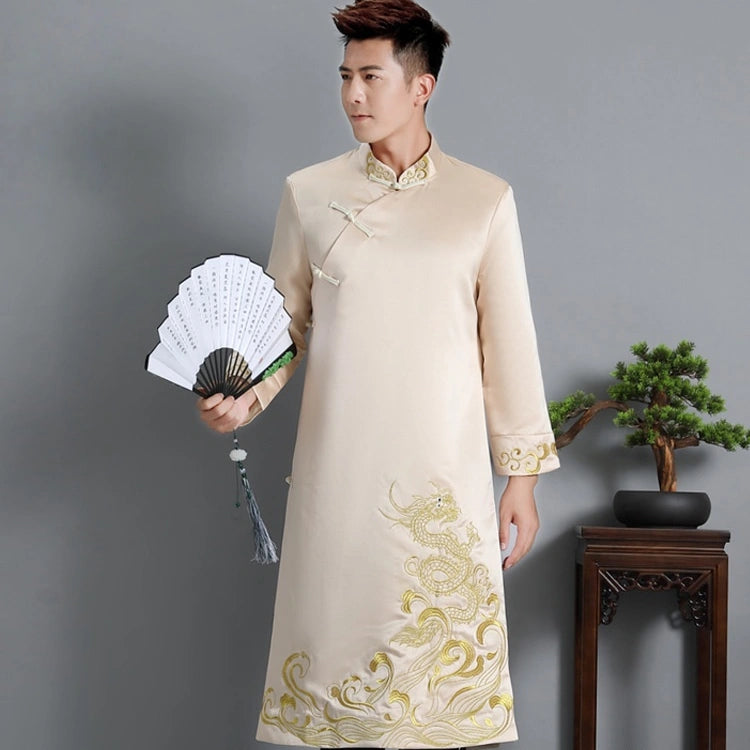 Veste Tang brodée de dragon pour homme – Tenue traditionnelle chinoise pour le marié et le témoin