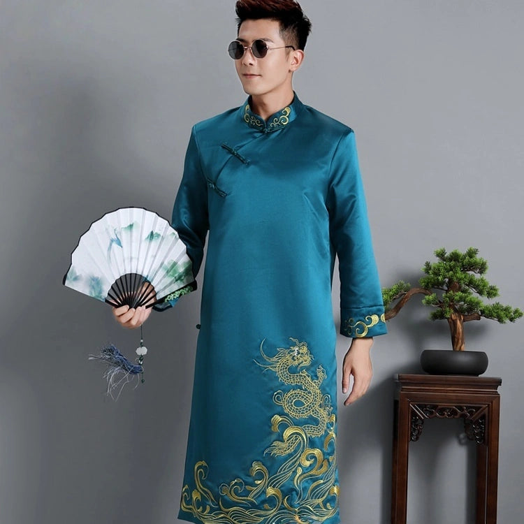 Veste Tang brodée de dragon pour homme – Tenue traditionnelle chinoise pour le marié et le témoin