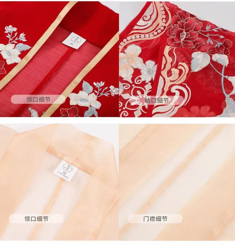 Red Tang Dynasty Traditional Chiness Hanfu Dress