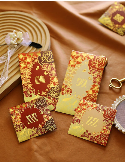 Double Happiness Floral Wedding Red Envelopes