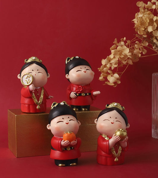 4 chinese  Wedding  figurines  Cake Toppers