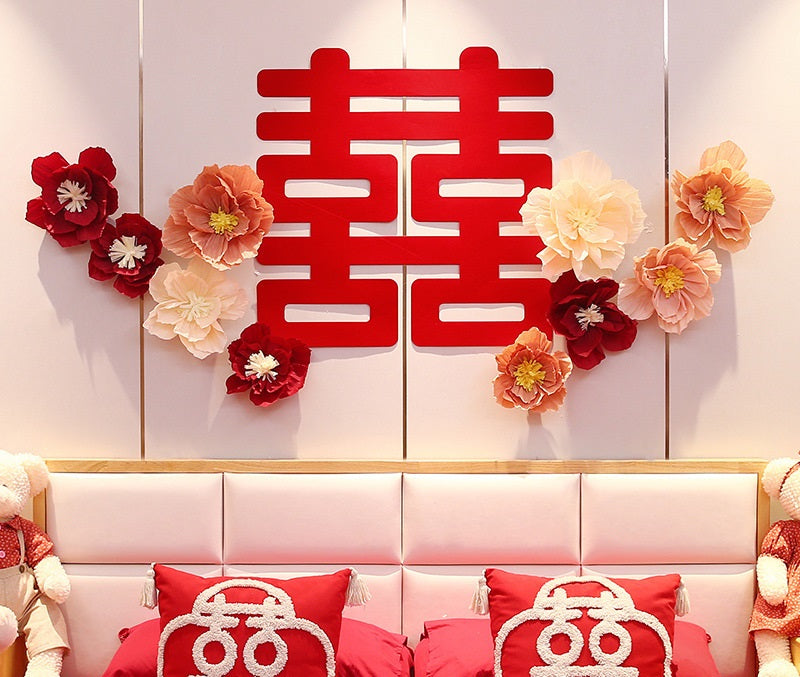 double happiness wall decoration for chinese and vietnamess wedding