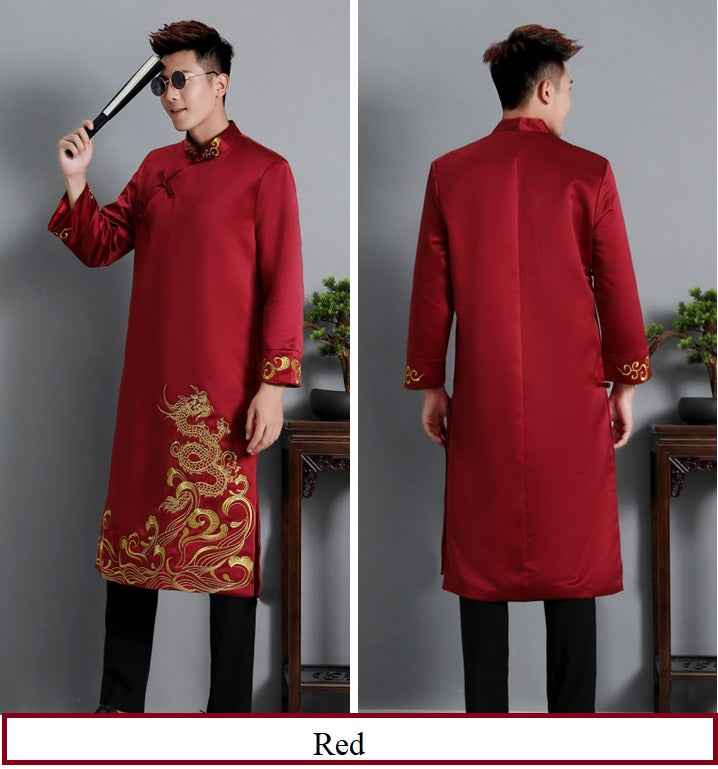 Chinese red dragon tang jacket