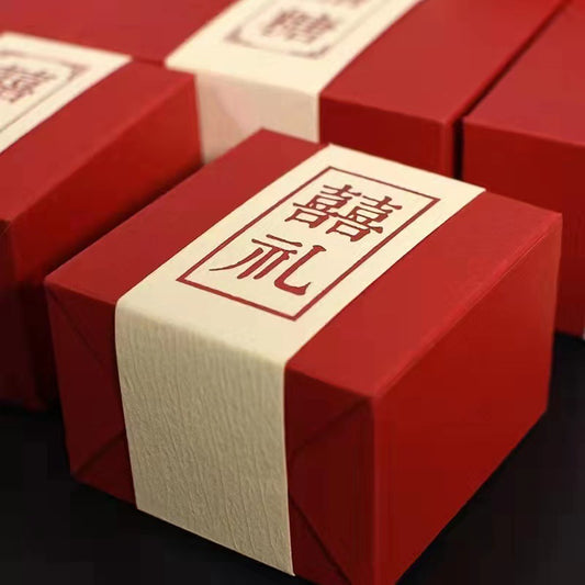 red double happiness chinese wedding favor box 1