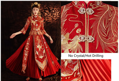 Chinese wedding phoenix qun kwa  dress
