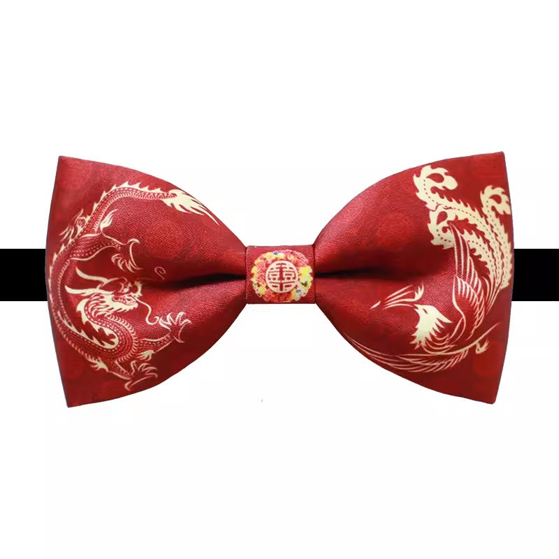 Dragon Phoenix double happiness bowtie 