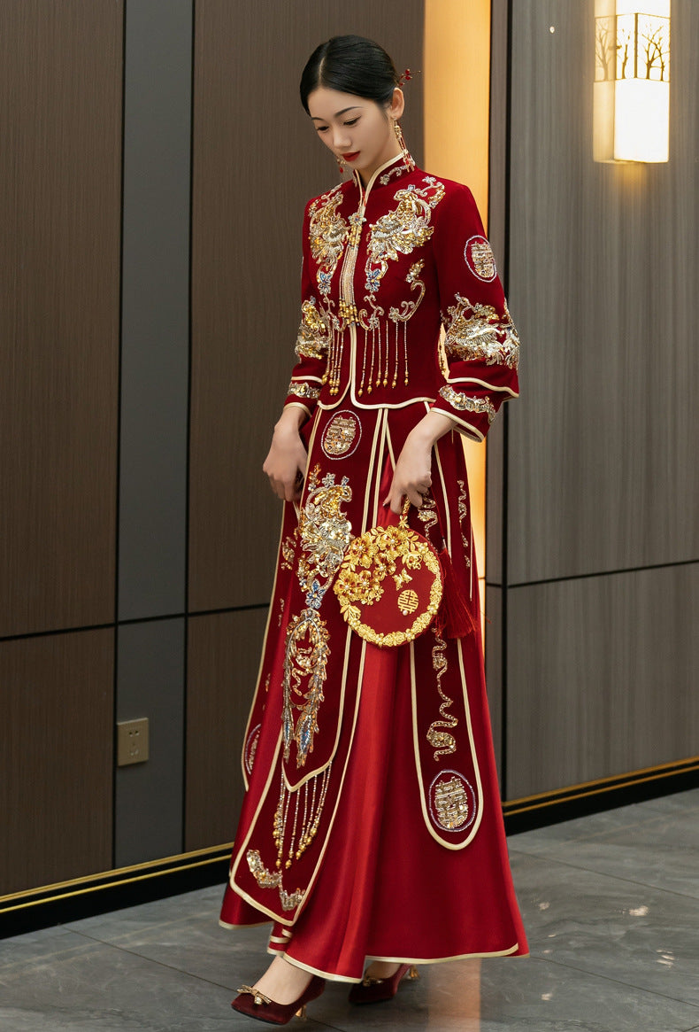  Traditional Chinese wedding qun kwa qipao dress