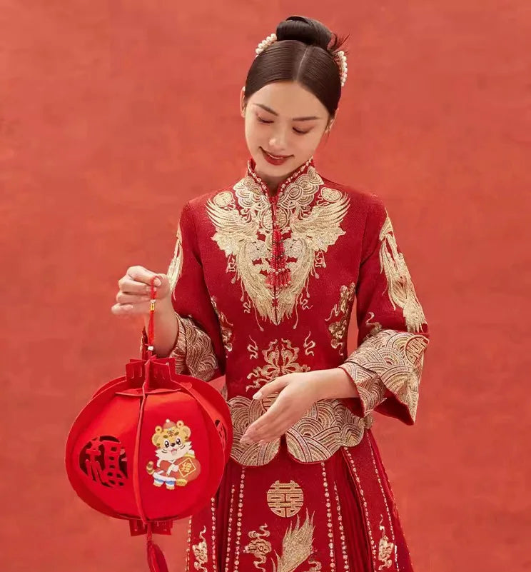 Chinese Bridal Pheonix  Qun Kwa & Groom dragon Tang  Suit