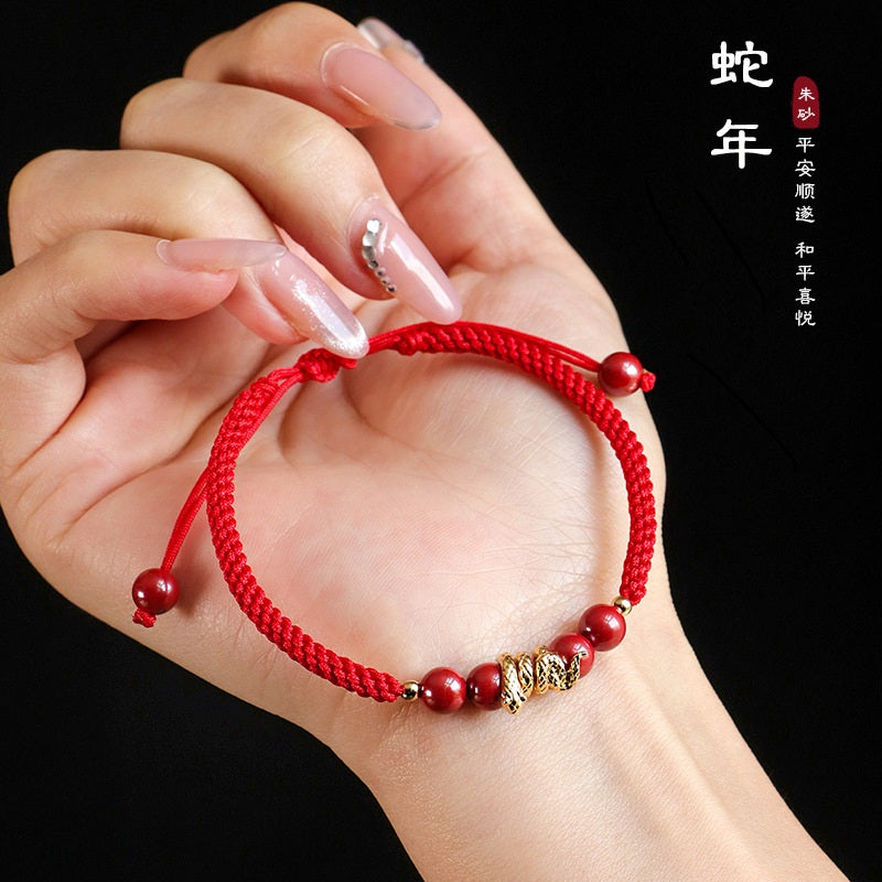 Year of the Snake Lucky Red Rope Bracelet