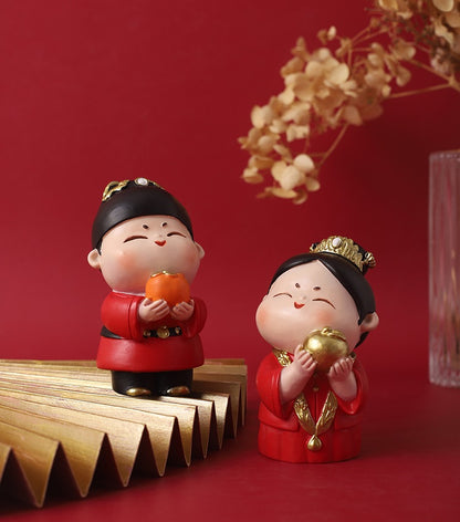 chinese  Wedding  figurines  Cake Toppers with apple and  persimmon