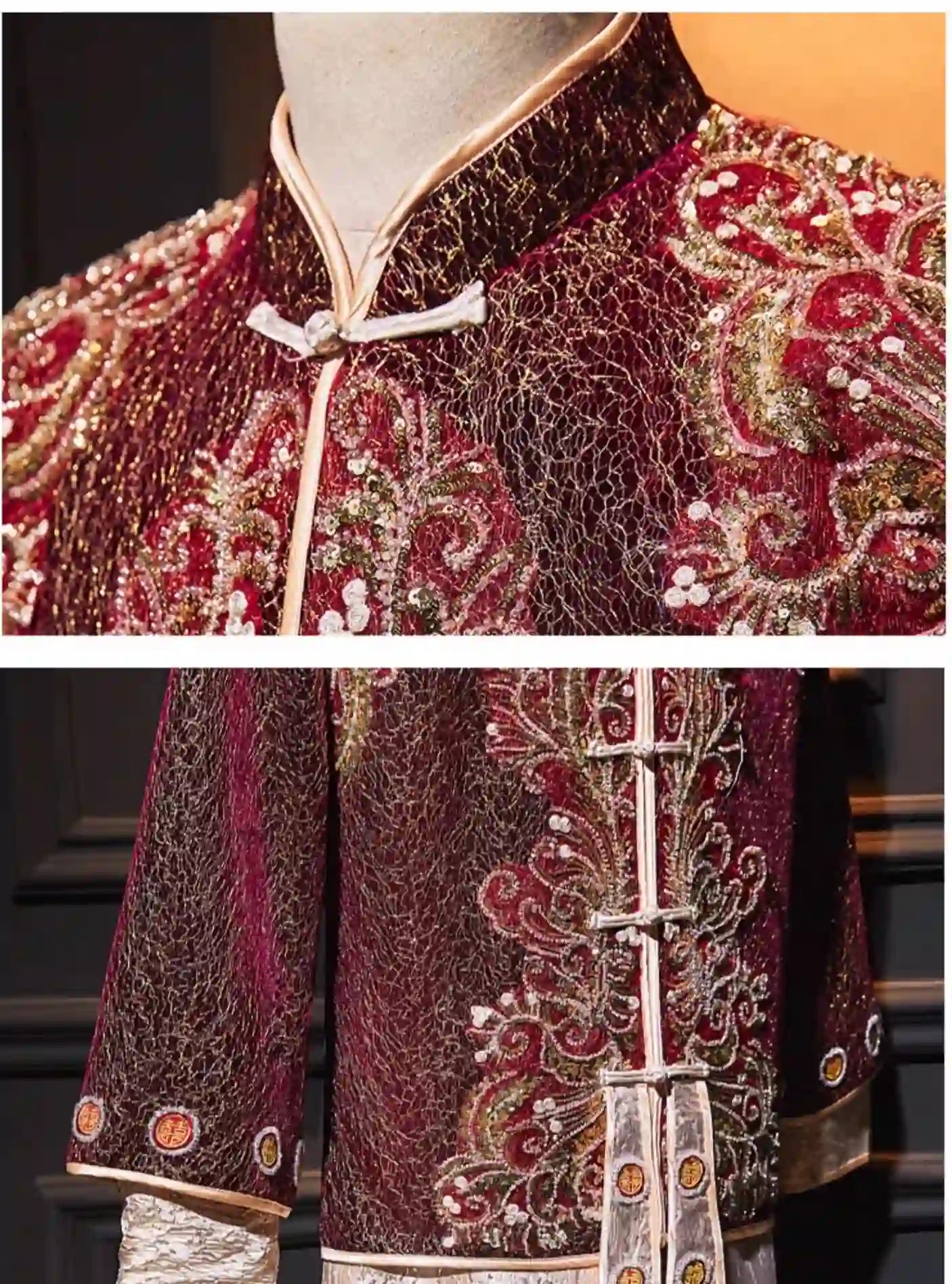 Traditional Chinese Groom Wedding Tang Suit Ma Gua