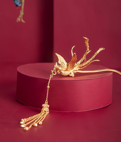 Chinese golden phoenix hair stick