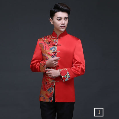 Red Gold Dragon Tang Jacket