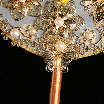 chinese golden wedding bridal hand fan